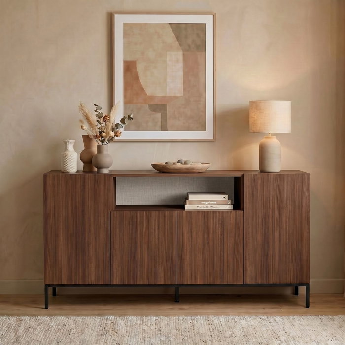 Nordure Rialto Consola Milano Walnut y Negro